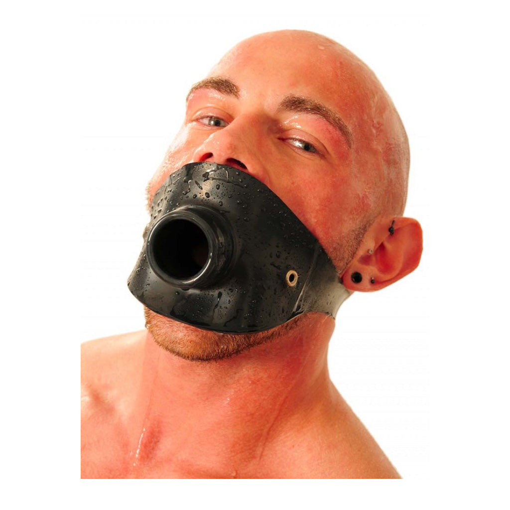 Latex Open Mouth Gag with Head Strap