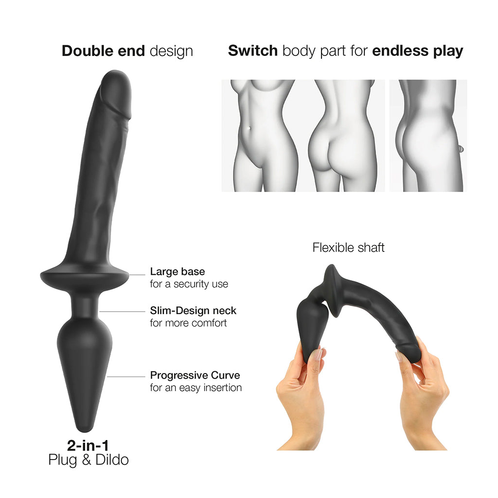 Strap-On-Me Switch Plug-In Realistic Dildo Black