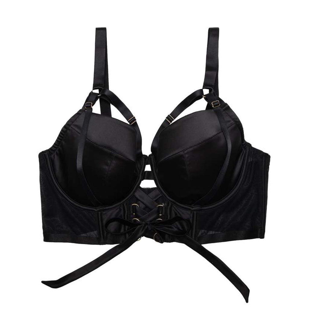 Gabi Fresh Aysha Black Lace Up Balcony Bra