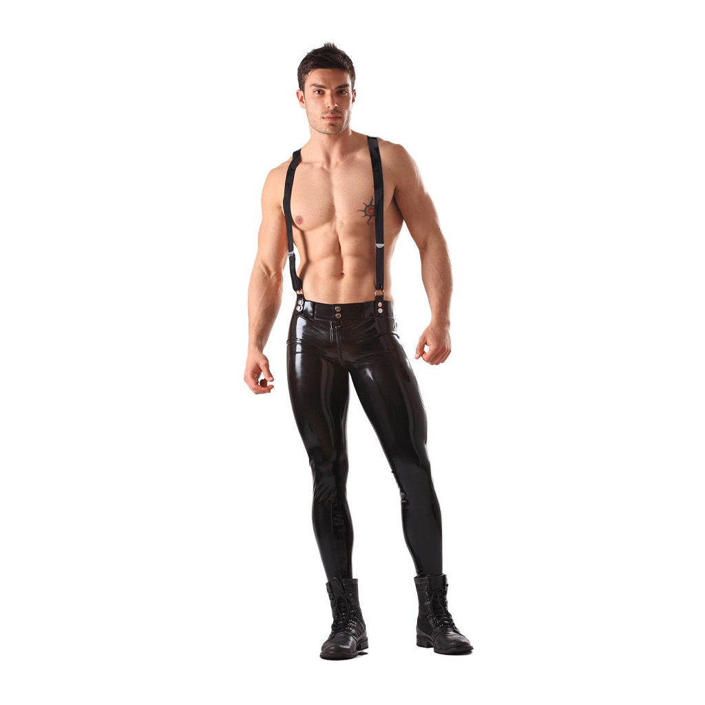 Honour Latex Skinny Jeans with Braces