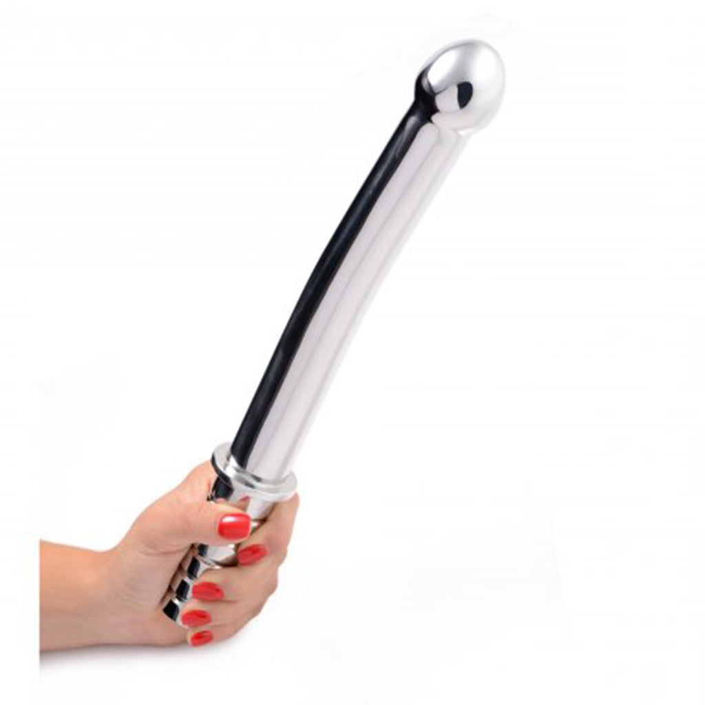 Master Series Stainless Steel Dildo with Handle
