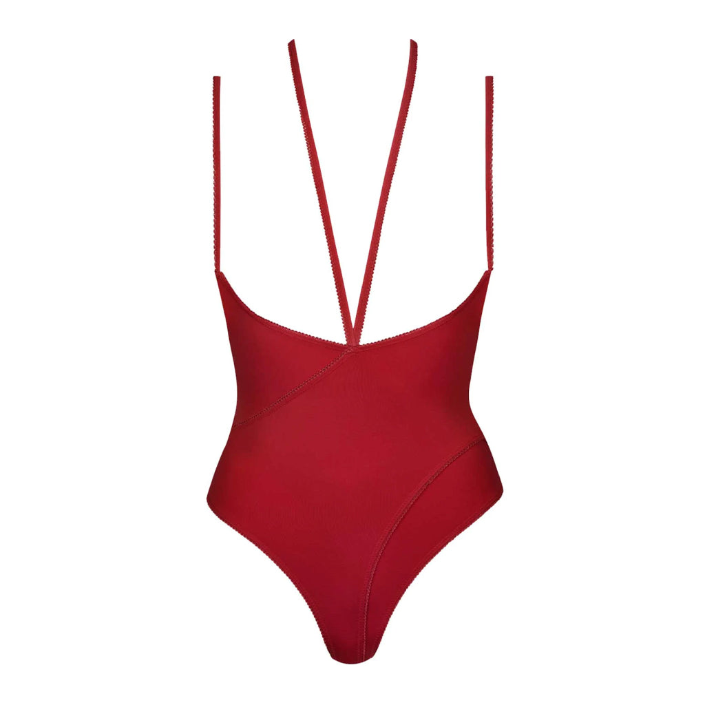 Maison Close Le Petit Secret Open Chest Red Bodysuit