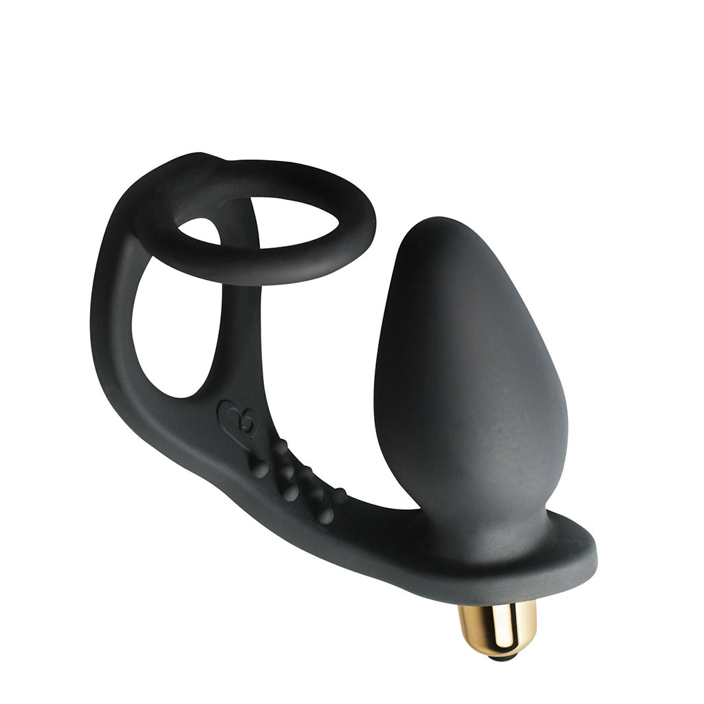 Rocks Off Ro-Zen Vibrating Plug with Cock & Ball Ring