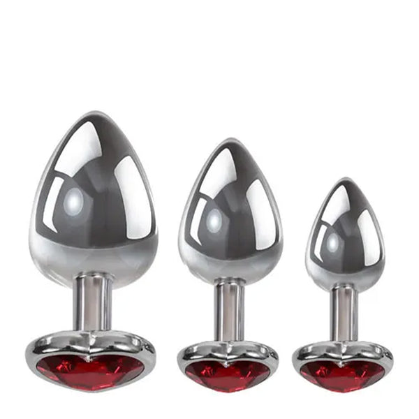 Adam & Eve Red Heart Gem Metal Plug