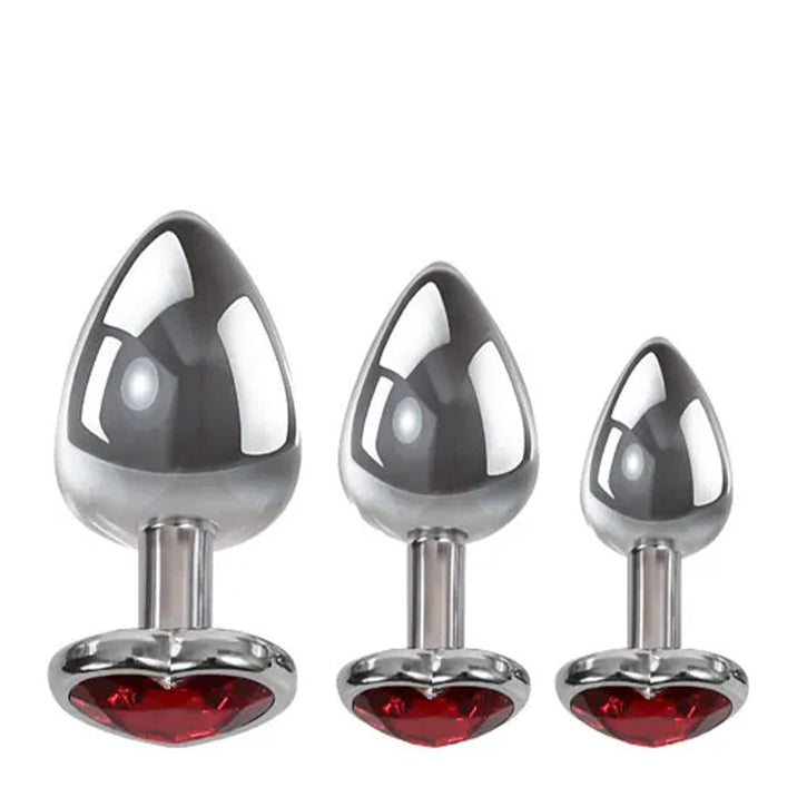 Adam & Eve Red Heart Gem Metal Plug