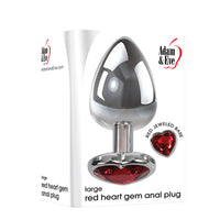 Adam & Eve Red Heart Gem Metal Plug