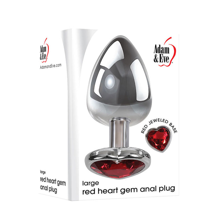 Adam & Eve Red Heart Gem Metal Plug