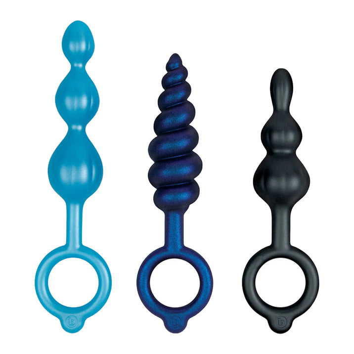 B-Vibe Beaded Butties Bundle 3 Piece Anal Plug Set