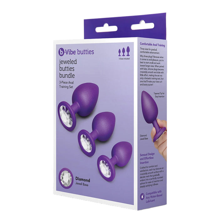B-Vibe Butties Jewelled Butt Plug Training Set