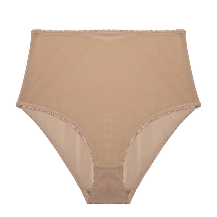 Bettie Page Champagne Mesh Classic Brief