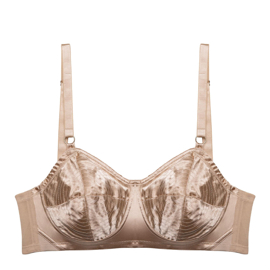 Bettie Page Champagne Spiral Stitch Bullet Bra