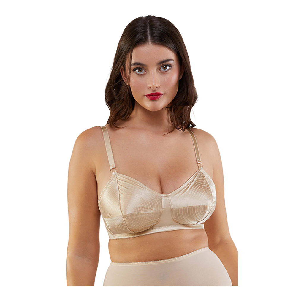 Bettie Page Champagne Spiral Stitch Bullet Bra