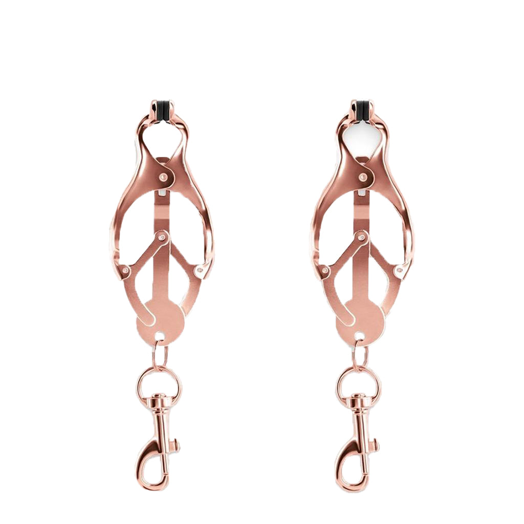 Bound C3 Rose Gold Monarch Nipple Clamps with Swivel Clips