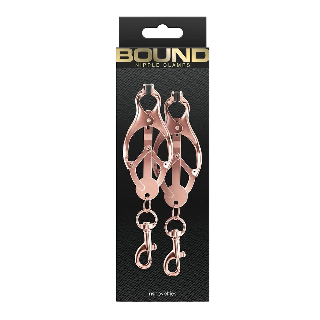 Bound C3 Rose Gold Monarch Nipple Clamps with Swivel Clips