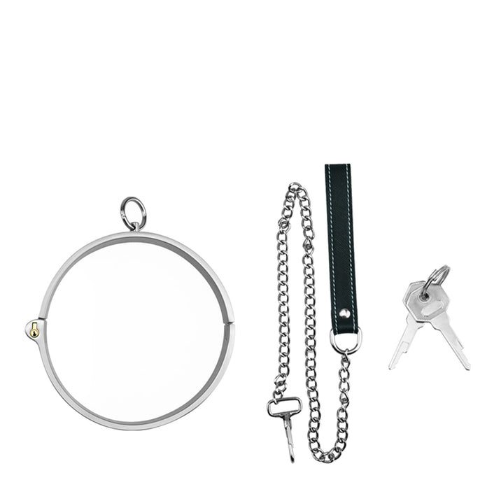 Brushed Stainless Steel O-Ring Collar with Leash