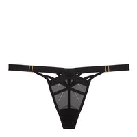 Chantal Black Elastic and Mesh Thong