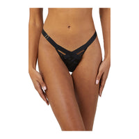 Chantal Black Elastic and Mesh Thong