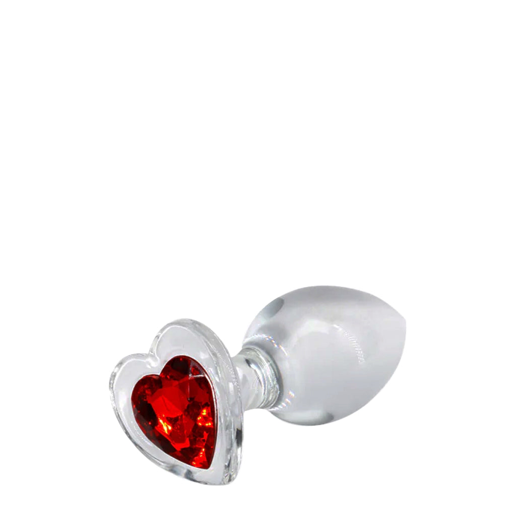 Crystal Desires Red Heart Glass Plug