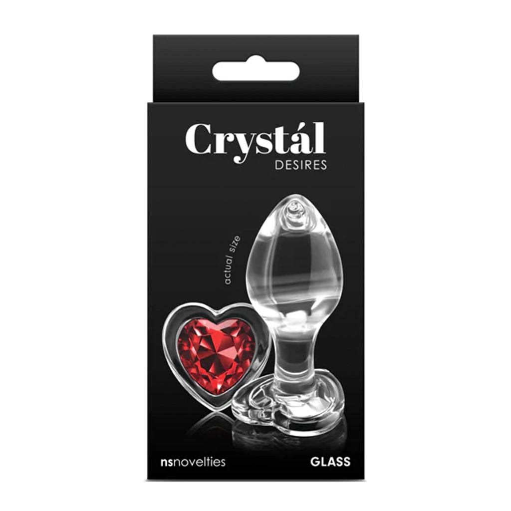 Crystal Desires Red Heart Glass Plug