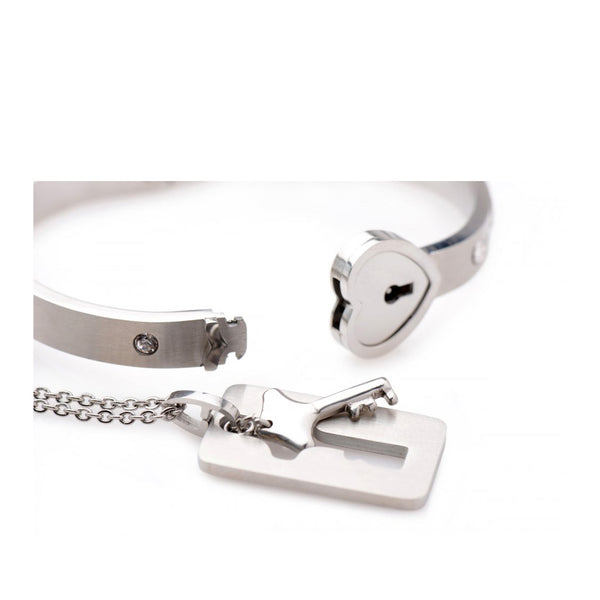 Cuffed Locking Bracelet and Key Necklace
