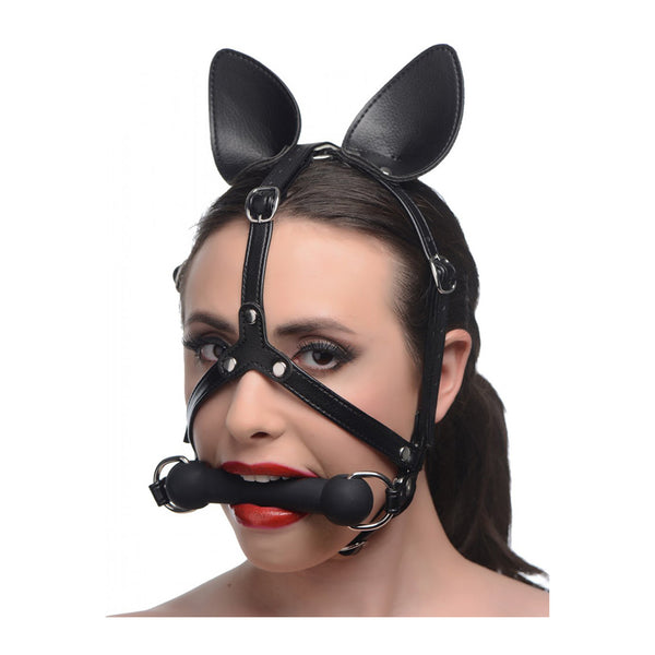 Dark Horse Pony Head Harness with Silicone Bit Gag