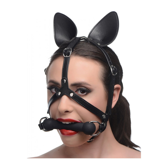 Dark Horse Pony Head Harness with Silicone Bit Gag