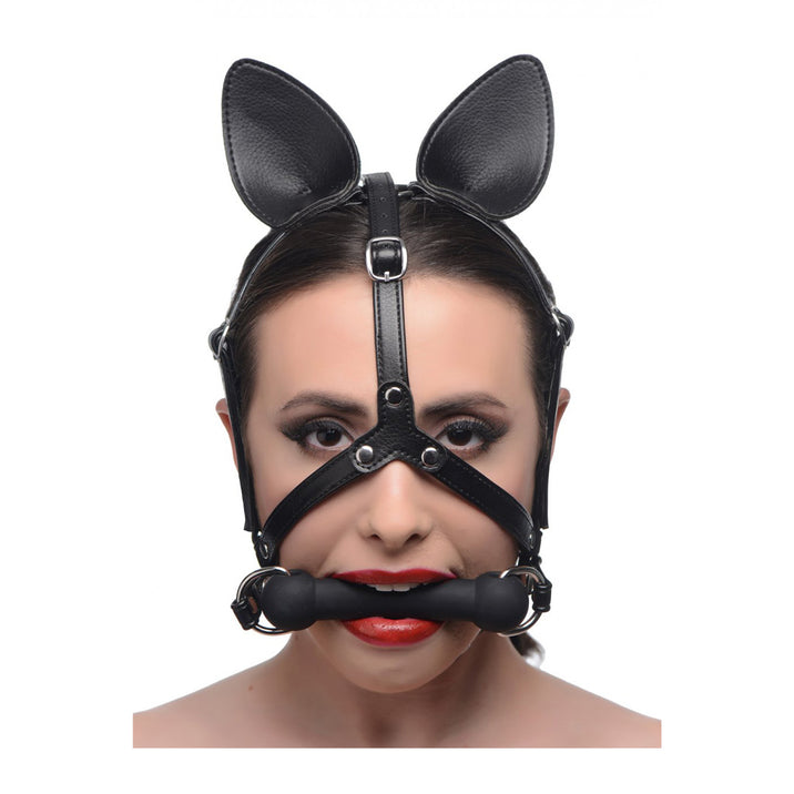 Dark Horse Pony Head Harness with Silicone Bit Gag