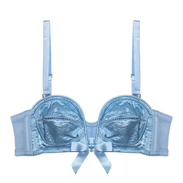 Dorothy Baby Blue Diamanté Overwired Bra