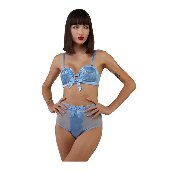 Dorothy Baby Blue Diamanté Overwired Bra