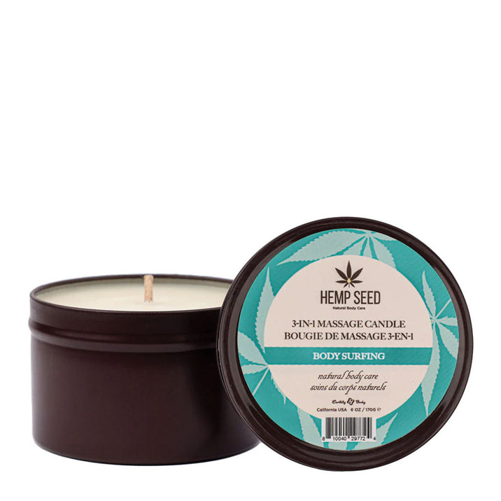 Earthly Body Hemp Massage Candle - Body Surfing