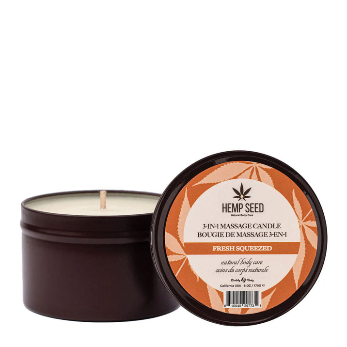 Earthly Body Hemp Massage Candle - Fresh Squeezed