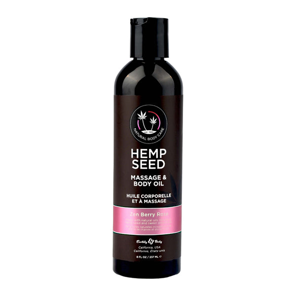 Earthly Body Hemp Seed Massage Oil Zen Berry Rose