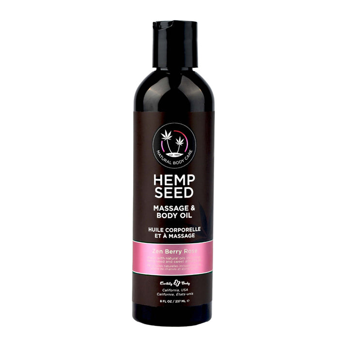 Earthly Body Hemp Seed Massage Oil Zen Berry Rose