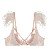 Felicity Hayward Phoenix Blush Mesh And Satin Feather Bra