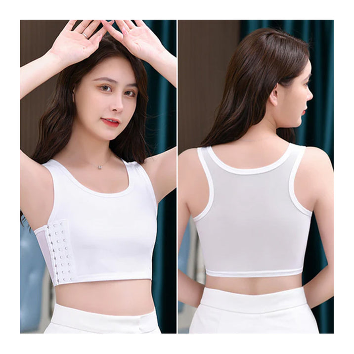 Gender Fluid Chest Compression Binder White