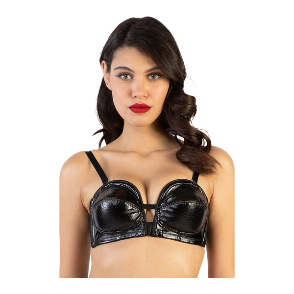 Genevieve Black PVC Overwire Bra