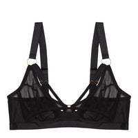 Holland Strappy Fishnet and Mesh Plunge Bra