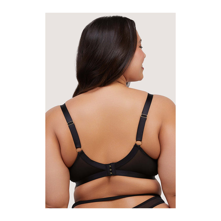 Holland Strappy Fishnet and Mesh Plunge Bra