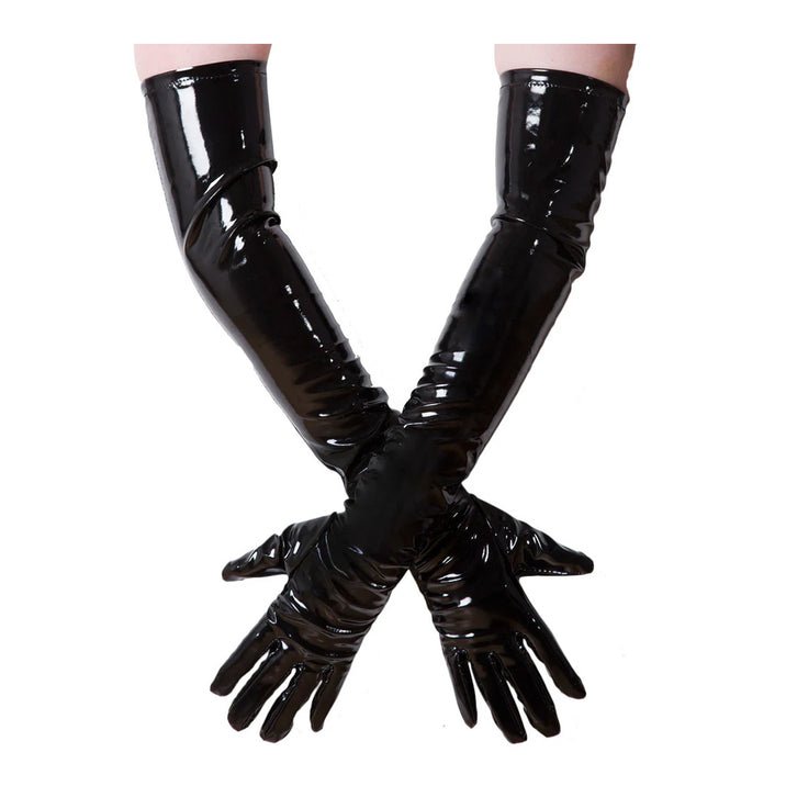 Honour Black PVC Long Gloves