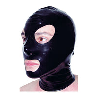 Honour Black Rubber Hood with Eyes Nose and Mouth Holes