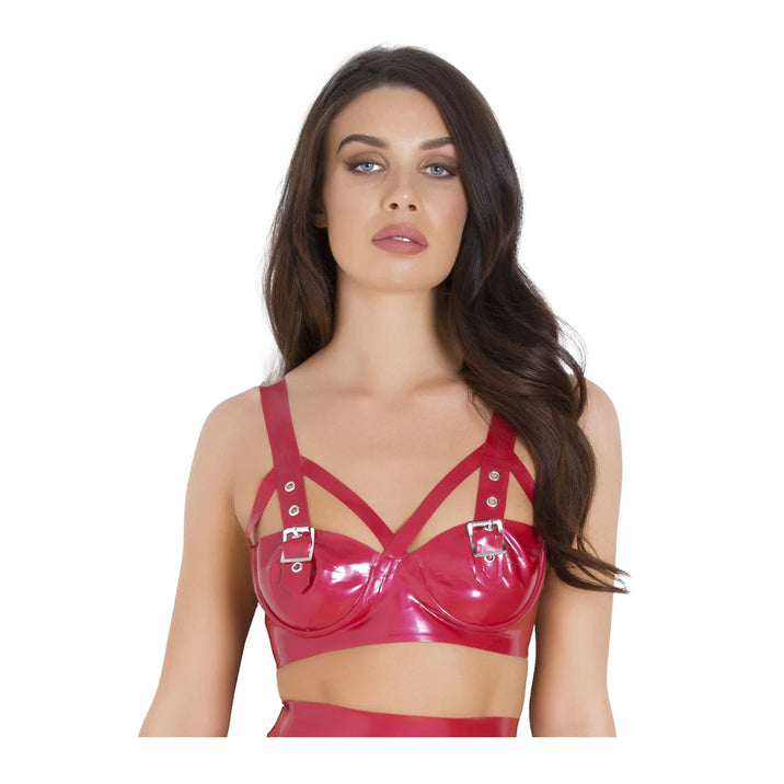 Honour Latex Bondage Bra Red