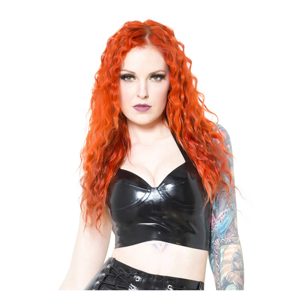 Honour Latex Rubber Midnight Halter Bra