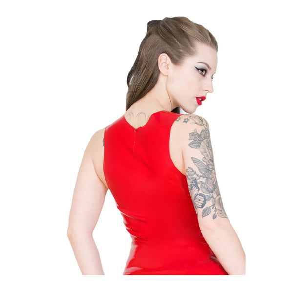 Honour Red Latex Zip Vest Top