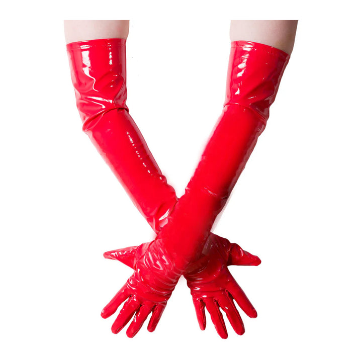 Honour Red PVC Long Gloves