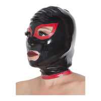 Honour Rubber Latex Hood with Red Trim Teardrop Eyes