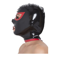 Honour Rubber Latex Hood with Red Trim Teardrop Eyes