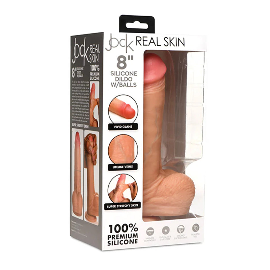 Jock Real Skin Silicone Dildo with Balls