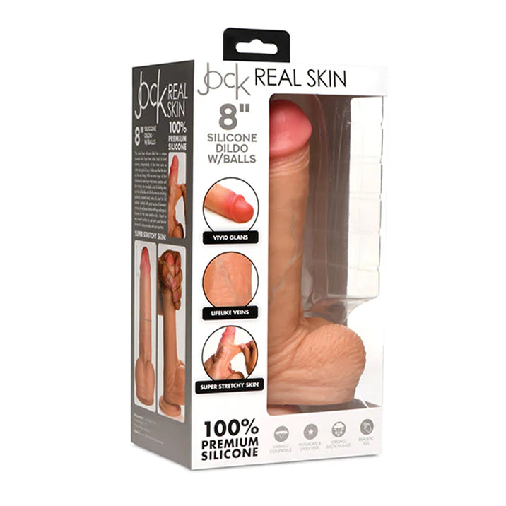 Jock Real Skin Silicone Dildo with Balls