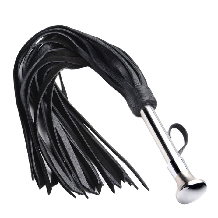 Leather Flogger with Stainless Steel Handle