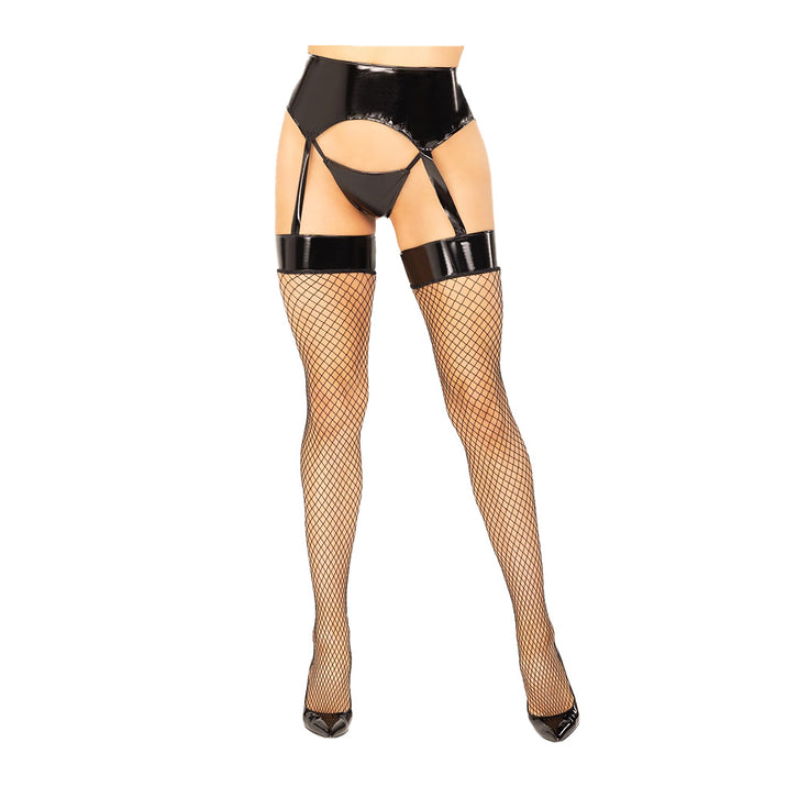 Leg Avenue Stefani Garter Belt Fishnet Stockings